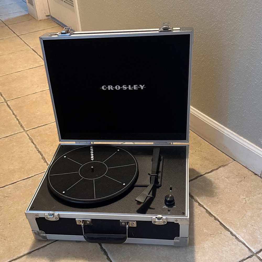 Crosley Black and Silver Portable Record Player